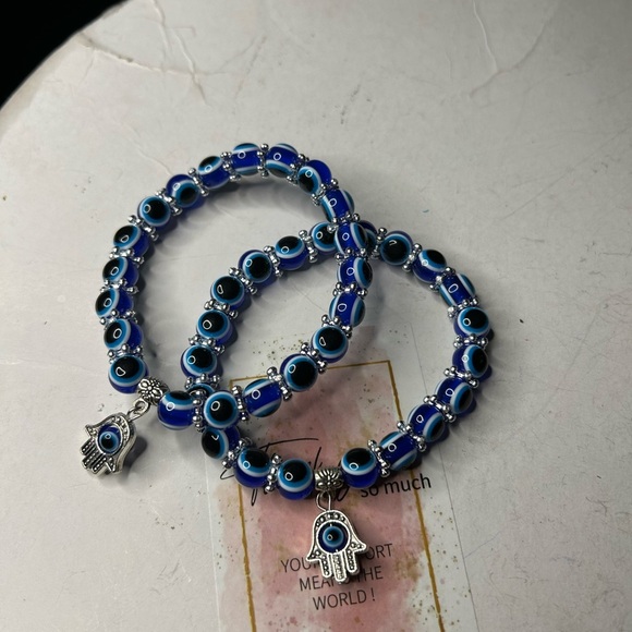 Blue Evil Eye Bracelet Set - Picture 3 of 3